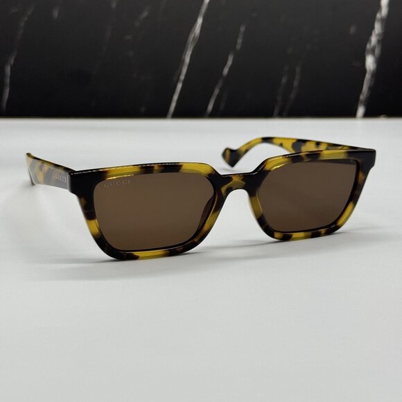 NEW GUCCI SUNGLASSES GG1539S 005 HAVANA UNISEX EYEWEAR - Picture 4 of 10